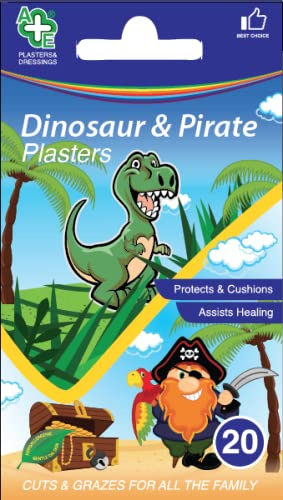 Dinosaur & Pirate Lot de 20 pansements lavables assortis