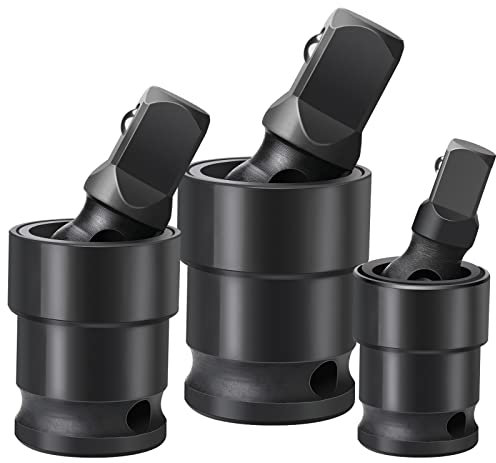 nutmanel 3pz Adattatori per Bussola, Snodo a Bussola Universale 1/2, 3/8, 1/4 per Chiave Dinamometrica, a Cricchetto