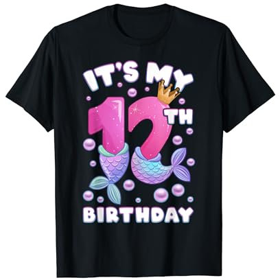 12. Geburtstag, Mädchen, Meerjungfrauenflosse, Nummer 12 T-Shirt