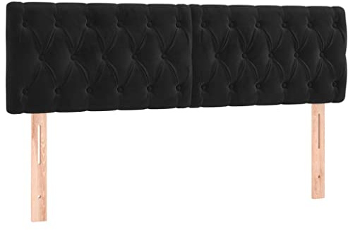 vidaXL Sänggavlar svart 144x7x78/88 cm sammet
