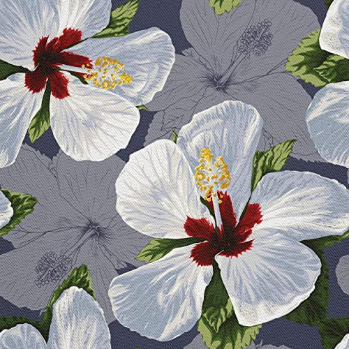 HEKO PANELS Stoff Oxford wasserdicht, Hibiskusblüten, 1 Meter 155 x 100 cm | Dekostoffe zum Nähen und Handwerken, blickdichte Möbelstoffe, Nähstoffe DIY, als Meterware erhältlich