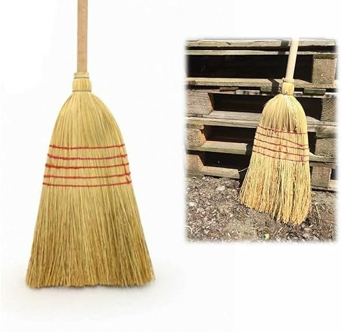 TRADITIONAL WOODEN STRAW CORN BROOM GARDEN SWEEPING STABLE YARD BRUSH