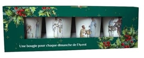 Coffret kit de 4 bougies parfumées en verre de l'avent