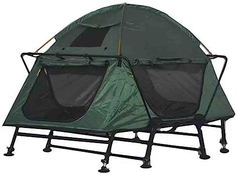Off-The-Ground-Zelt, Outdoor-Camping, 2-lagiges Anti-Sturm-Camping, Auto, Angeln, tragbar, schnell, offen, Doppel-Campingbett-Zelt mit Tasche (Green)