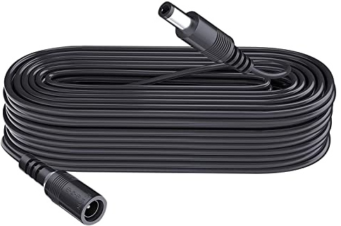 Security-01 8 m DC Power Verlängerungskabel, Stecker 5.5mm x 2.1mm, unterstützt DC 5V 6V 9V 12V 24V, für Sicherheitskameras, DVR, Router, Drucker, LED Strip, Schwarz
