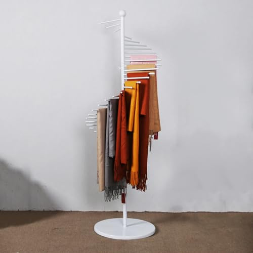CIOOCPK Stand Appendiabiti da Terra Porta Sciarpe in Metallo Organizzatore di Sciarpe, Espositore per Sciarpe con Design a Spirale, Espositore per Pantaloni per la casa Commerciale