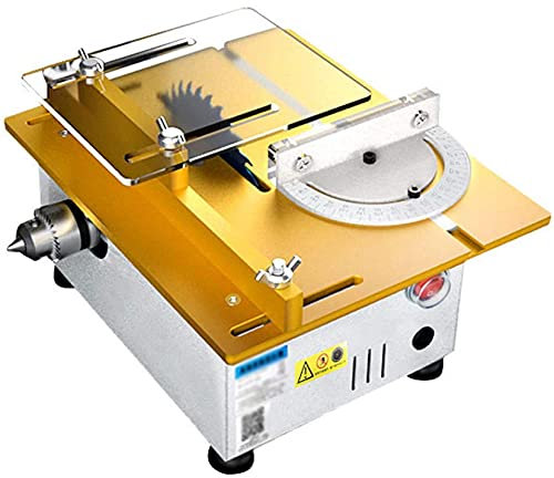 Mini scie de Table, scie Circulaire de Bureau Portable, Lame de scie relevable de 0 à 29 mm, jauge d'onglet de Coupe réglable à Angle de 0 à 90 °, Moteur 795