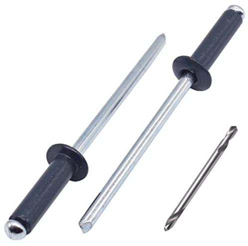 SKIR'CO (150 pz) Rivetti Ciecchi Verniciati 4,0 x 16 mm, Rivetti Ciecchi in Alluminio, DIN 7337, Testa a Cupola, Mandrin in Acciaio, Rivetti a Strappo (Grigio Antracite RAL 7016)