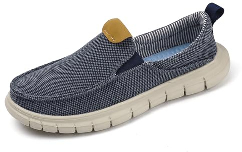 Xinghuanhua Mocasines para hombre, zapatos informales, mocasines, zapatos de barco, mocasines, zapatos ligeros, para conducir, planos, suaves, cómodos, transpirables, para caminar, talla 39-47, azul,