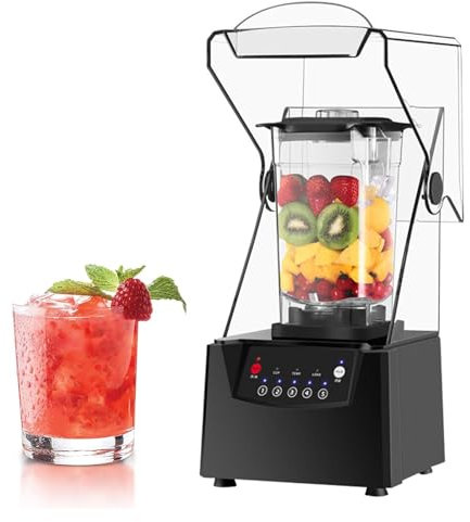 JJENXYYDS Broken Wall Cooking Machine,8mm Thick Noise Reduction 2200W 2L Blender and Smoothie Maker Silent 17000rpm,Intelligent 5-speed Touch Control,for Shakes,Smoothies