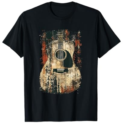 Akustische Gitarre, Vintage, Distressed, Rock & Roll Musik T-Shirt