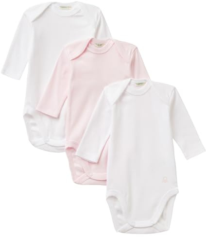 United Colors of Benetton Set 3 Body 3gi70b089 Pelele para bebé y niño, Color Blanco, 62 cm para Bebés