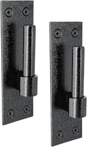 IRONTITE® 2 Pack Heavy Duty Gate Hinges with 16mm Pin, to Suit Wrought Iron Gates and Wooden Gates. Black Gate Hinges Hook On Plate Hinge Pins.