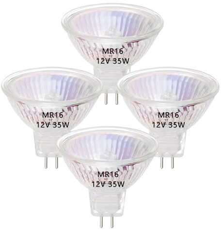 VINBE MR16 Halogen Light Bulbs, 35W 12V MR16 GU5.3 Halogen Spot Bulbs Lamp, Warm White,Pack of 4