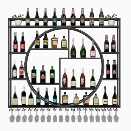 Estantería De Vino Mueble Botellero Salon Botellero Vino Pared Para Vinoteca Botellero Vino Pared Soporte Para Vino Colgante Con Luz LED Arte Del Hierro Botellero Pared Creatividad Exhibidor De Vidrio