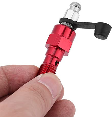 Kavolet M10 X 1,0 Mm Hochwertiger Aluminium-Motorrad-Bremssattel-Entlüftungsschraubennippel mit Staubkappe, Universelle Anwendung (Rot)