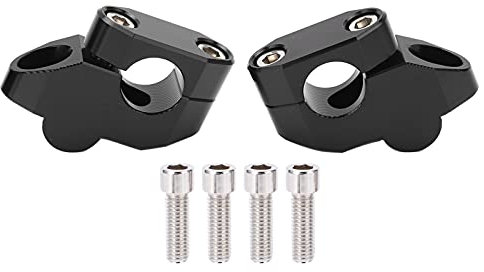 Lenkererhöhung aus Aluminiumlegierung, Universal Motorrad 7 8 Zoll Erhöhung mit CNC-Aluminiumlegierung für Bequeme Fahrhaltung, Einfache Installation für Motorradlenker (Schwarz)
