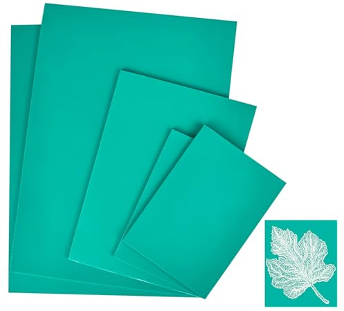 Kit de corte de placas de impresión Lino, 5 piezas de hojas de Lino A4, A5, A6, superficie de linóleo, juego de linóleo de goma, bloque de linóleo suave para grabado, sellos y manualidades