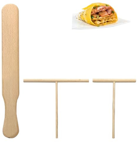 3 Stück Crepes Verteiler für Crepes Maker,Pfannkuchenwender für Crepe Pfanne,Teigverteiler für Crepes Wender Set,mit 30cm Crepe Verteiler Spatel