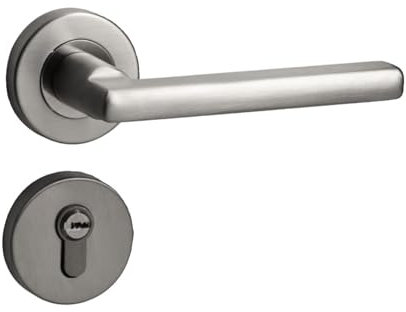 NIKOIDIC Serratura for porta interna, magnetica, silenziosa, for camera da letto e bagno, con maniglia in legno(I[standard] 35-50mm)