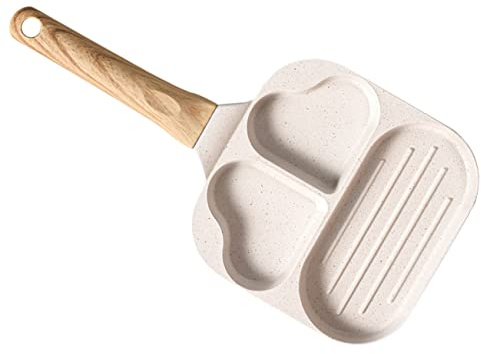 MUCKLILY Poêle à Œufs Antiadhésive Forme De Cœur Créez Des Pancakes Omelettes Facilement Avec Ce Moule à Œufs Multi-fonctionnel Pour Déjeuner Maison