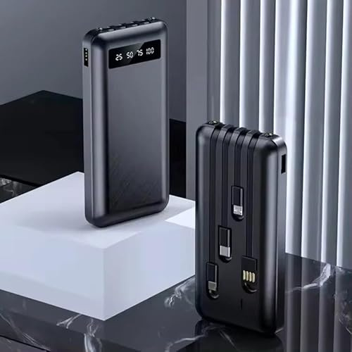 Batterie Externe, 22.5W 20000mAh Charge Rapide, Batterie Portable 4 Ports,USB C, avec 4 Cables Compatible avec iPhone Pro Max Mini Plus Samsung iPad