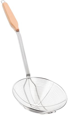 UTHCLO Espumadera De Cocina De Acero Inoxidable Mango De Madera, Colador De Cuchara Para Freír y Escurrir Alimentos, Resistente y Duradero, Utensilio Para Cocinar y Freír, Uso Profesional Cocina