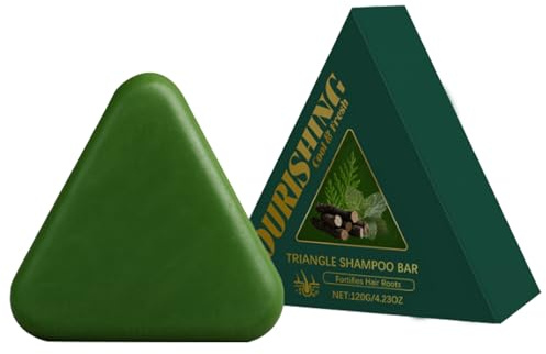 Shampoo Solido Triangolo Naturale, 120g Shampoo Sapone Erbas Usma Crescita Capelli, Shampoos Solido Acqua Riso Contro Caduta Capelli Con Estratto Cipresso, Shampoos Balsamo Sapone ErbasUsma