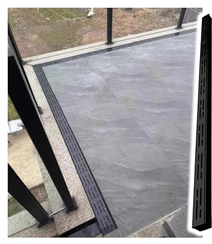 Canaletta Scolo Acqua Canaletta di drenaggio Piccola e Stretta in Acciaio Inox, per Patio/Gazebo/terrazza grondaia di drenaggio con griglia di Copertura(W5xH5xL100cm)