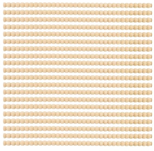 lasuroa 20pcs Garniture Décorative à Perles de Bois, 40cm Garniture à Bobines 3D Demi-Perles Bois Mignon Bâton Moulure Non Fini pour Bricolage Maison Mur Armoire Meuble Étagère Fenêtre Porte Décor