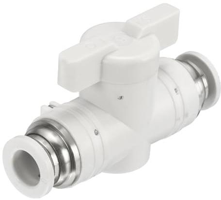 QUARKZMAN Pneumatisches BUC Push To Connect Fitting Kugelhahn 8mm Rohr Außendurchmesser Luftdurchflussregelventil Rohrverbinder Gerade Union Verbindungsadapter Luft Schnellkupplung