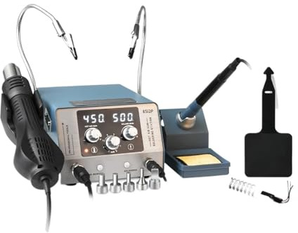 Stazione Di Saldatura 700W 2 In 1, Rilavorazione For Saldatore Ad Aria Calda Con Punta In Ferro T12, Display, Strumenti Riparazione For Riscaldamento Rapido Con Controllo Preciso