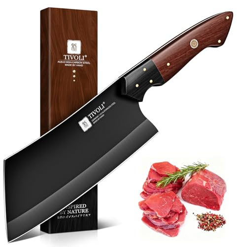TIVOLI Hackmesser aus Edelstahl mit Holzgriff | Robuste Klinge für kraftvolles Schneiden von Fleisch und festen Zutaten – ideal für anspruchsvolle Küchenarbeiten