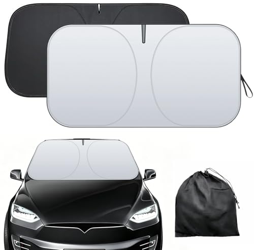 Pare-Soleil de Voiture, Protection Solaire Intérieure, Pare Soleil Avant Pliable Réfléchissant,Protection UV & Anti-Chaleur, Compatible avec la Plupart des Voitures,SUV et Utilitaires,145x80CM