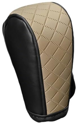Funda Protectora para Palanca de Cambios de Coche, Cubierta Antideslizante de Similpiel con Diseño de Rombo y Cierre Ajustable, Accesorio Universal para la Mayoría de Vehículos Automáticos (Negro)