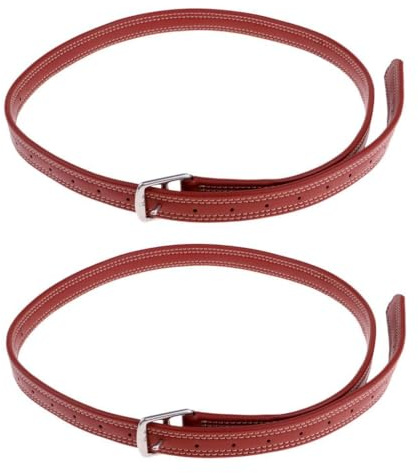 mophrati Steigbügelriemen mit Schnalle, Reitsteigbügelriemen aus strapazierfähigem Leder, mehrere Löcher für Reitzubehör, Material: Kunstleder