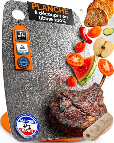 Tabla de cortar de titanio 100% puro 30x20cm – tabla cortar titanio doble cara, tabla antibacteriana para cocina, titanium cutting board ultra resistente, tabla de titanio puro premium