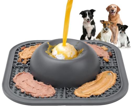 Slickskål För Hundar Halkfri Silikon Berikningsleksak Slow Feeder | Hund Flytande Godisskål Slickmatta För Flytande Våtfoder, Yoghurt, Köttpuré, Daglig Utfodring, Belöning Och Träning