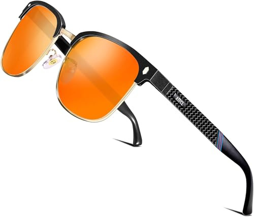 ATTCL Sonnenbrille Herren Polarisiert UV400 Leicht AL-MG Halbrandbrille