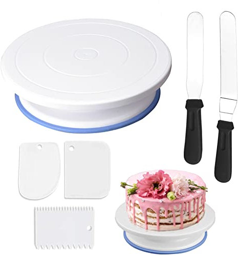 Bandeja para pasteles Kit giratorio de herramientas para decoración de pasteles, soporte profesional para pasteles de 10.8 , usado para hacer pasteles, decorar pasteles, hornear,juego de seis piezas