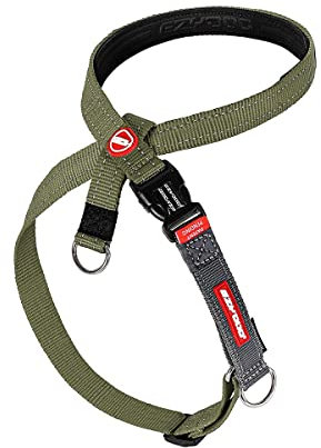 EzyDog Anti Zieh Geschirr Hund - Crosscheck Hundegeschirr für Kleine, Mittelgroße und Große Hunde, Hundetraining Zubehör, Reflektierendes, Größenverstellbar (L, Grün)