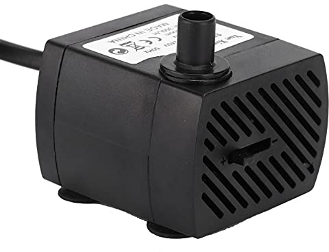 Tnfeeon Kleine Tauchwasserpumpe, Ultra Leise Tauchwasserpumpe Mini Brunnenpumpe Aquarium Brunnen Tauchpumpe 5W(EU-Stecker 220V)