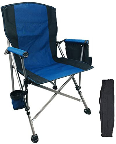 Campingstuhl Faltbar Klappstuhl Gepolstert Angelstuhl mit Armlehnen Bis 150kg Outdoorstuhl für Angeln Im Freien, Grillen, Strandpicknick mit Tragetasche,Blue,4.5kg/10lbs
