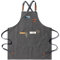 BBQ -Schürzen für Männer, praktische Arbeit Schürze, Arbeitsschürze mit Taschen mit verstellbaren Trägern für Friseur, Küche, Gärtner, Café-grau