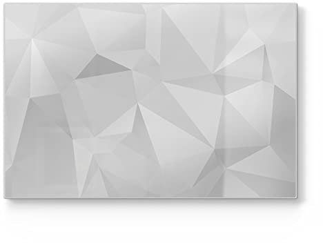 DEQORI Schneidebrett aus Glas | groß 30x20 cm | Motiv Geometrisches Muster | Design Schneideplatte für Küche | Frühstücksbrett antibakteriell & rutschfest | Glasplatte & Servierplatte