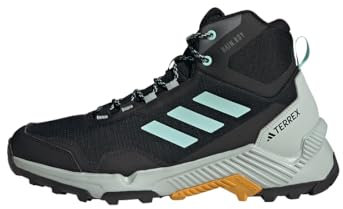 adidas Herren Eastrail 2.0 Mid RAIN.RDY Waterproof Hiking Shoes Wanderschuhe, Core Black/Aqua/Preloved Yellow, 40 2/3 EU