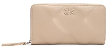 Calvin Klein Re-Lock Quilt Zip Around Wallet Silver Milk