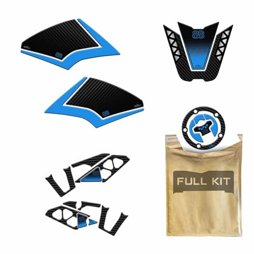 Resin Bike Motorcycle 3D Stickers Compatible with Suzuki GSX 8S 2023-2025. Complete Fuel Tank Protections from Impact and Scratches. Resin Stickers Kit - Gadget Moto
