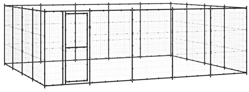 Camerina Outdoor-Hundezwinger Dog House Outdoor Pet Comfort Katzengehege Hundeauslauf DraußEn Tiergehege Stahl 24,2 m² 3082314