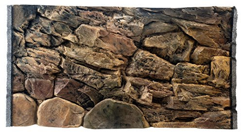 WYSKONT Aquarium Rückwand 3D Lesbos - Aquarium Hintergrund - Aquarium Zubehoer - Hintergrund - Aquarium Deko - 97x45 cm für Aquarium 100x50 cm - braune Farbe - Aquarium Groß